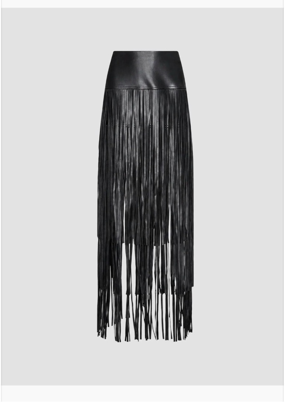 L’Agence Karoline Faux Leather fringe Maxi Skirt sz 4